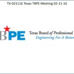 Texas TBPE Meeting 02-11-16