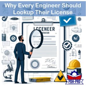 Professional engineer performing PE license lookup online
