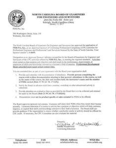 North Caroline Continuing Education Provider Approval Letter