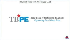 Texas TBPE Meeting 02-11-16