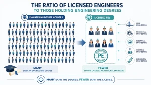 Ratio of Licensed Engineers to Those Holding Degrees